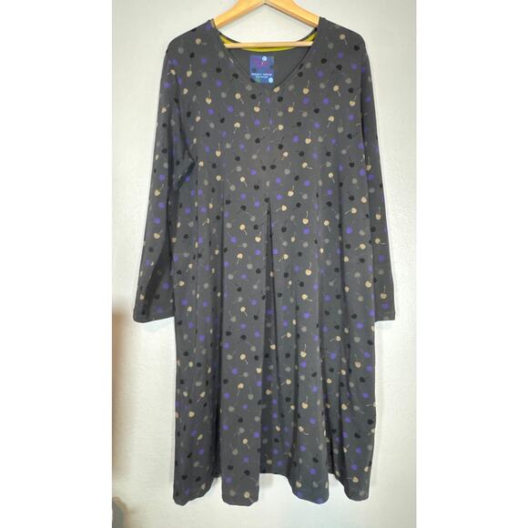 Gudrun Sjoden Organic Cotton Long Sleeve Shirt Dress XL  Edite Jersey Cherry - Picture 2 of 7